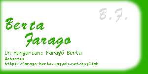 berta farago business card