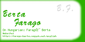 berta farago business card